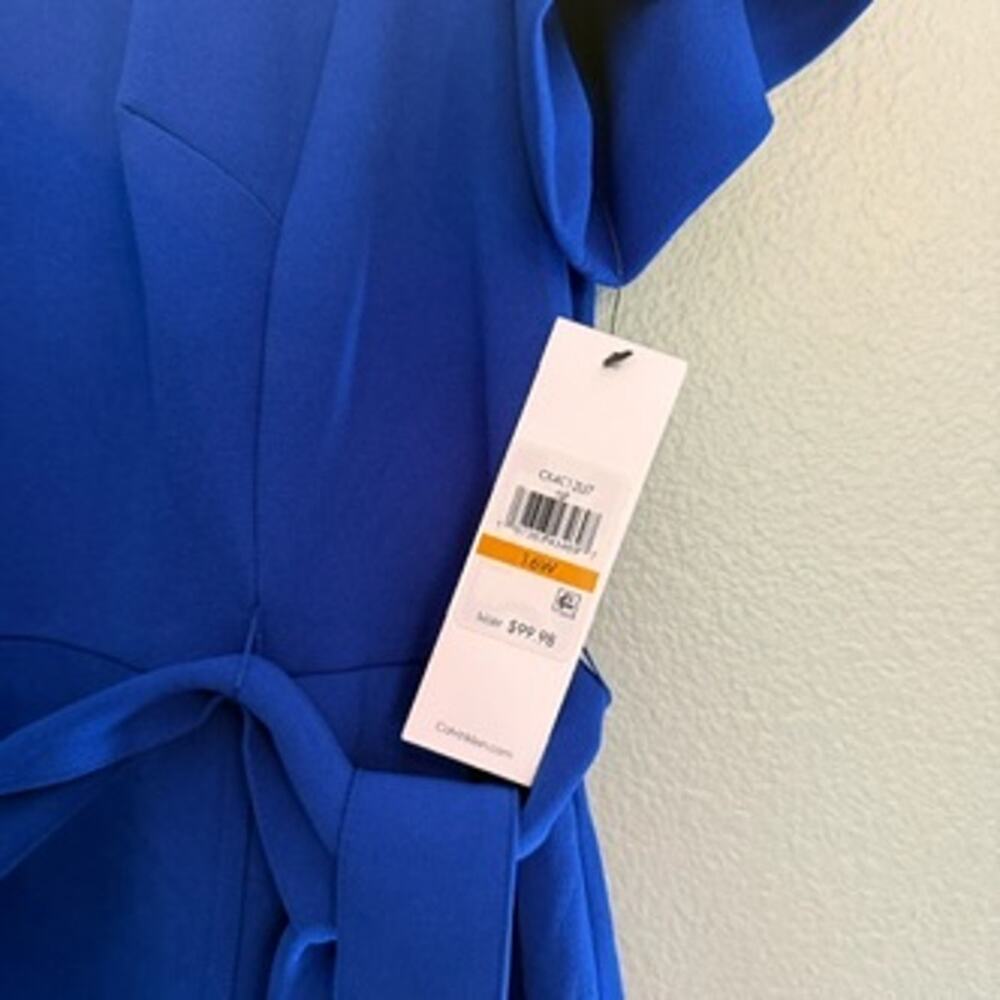 nwt new calvin klein short sleeve Ruffle-Hem Sheath Dress size 16W - Picture 5 of 5